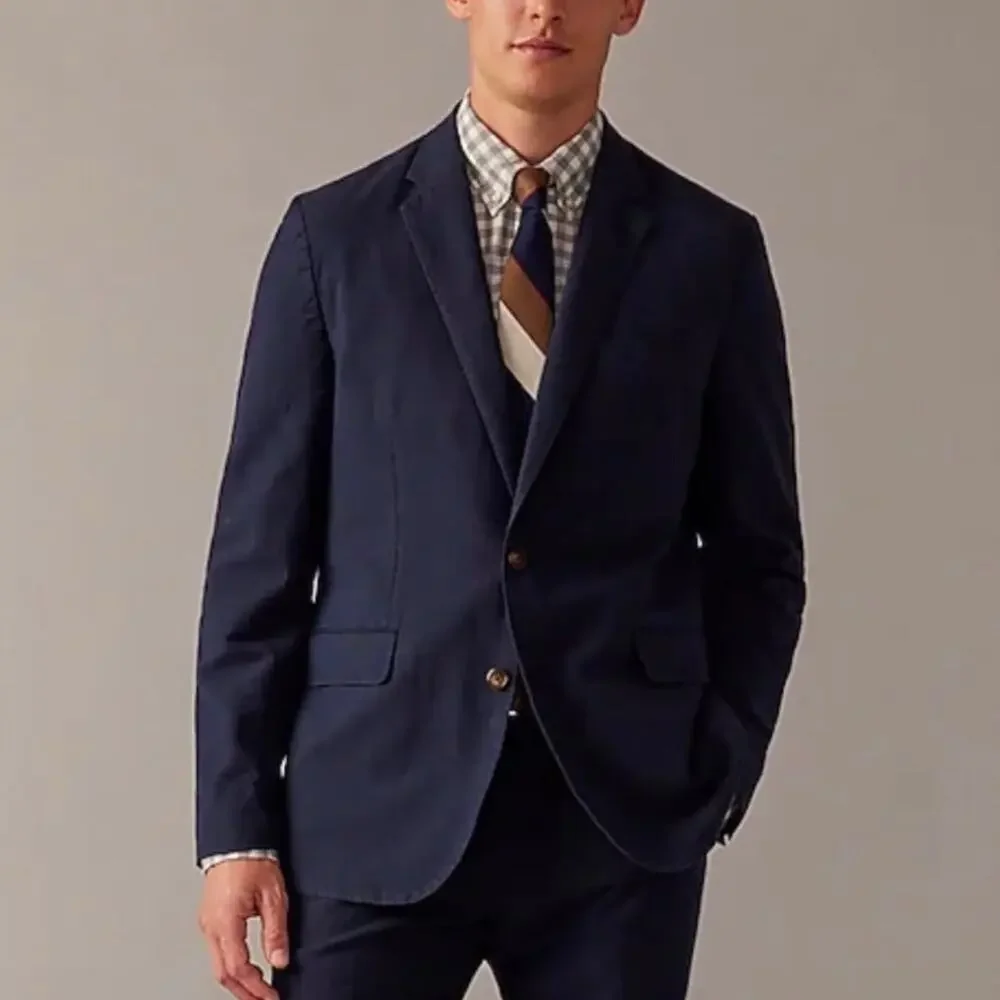 J.Crew Men's Ludlow Slim Fit Unstructured Suit Jacket Linen Blend Navy 39R NWT